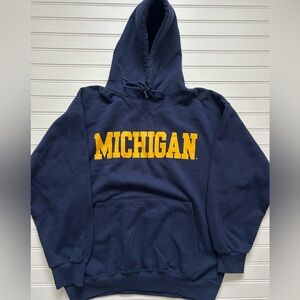University of Michigan Wolverines Hoodie Sweatshirt Jostens Medium Navy